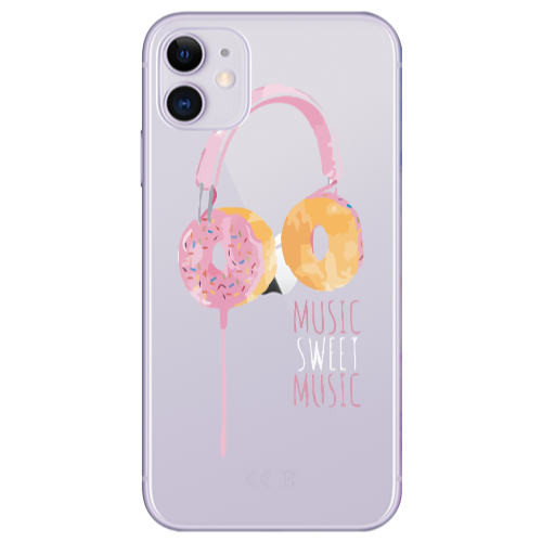 Apple iPhone 11  Donut earphone Transparent Silicone TPU Θήκη