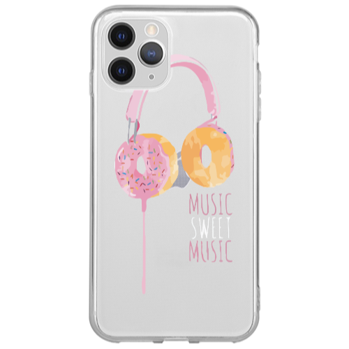 Apple iPhone 11 Pro Donut earphone Transparent Silicone TPU Θήκη