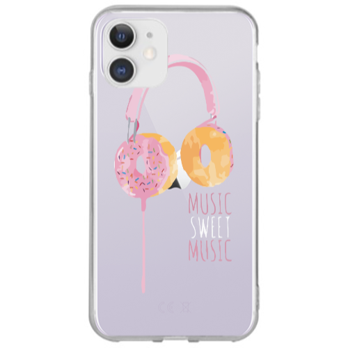 Apple iPhone 12 Donut earphone Transparent Silicone TPU Θήκη