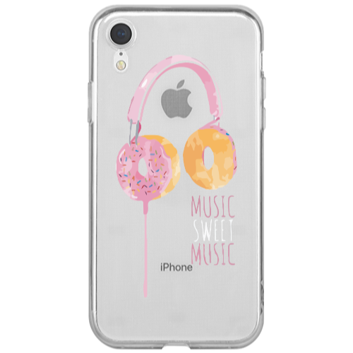Apple iPhone Xr Donut earphone Transparent Silicone TPU Θήκη