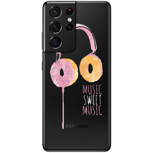 Samsung S21 Ultra Donut earphone Transparent Silicone TPU Θήκη