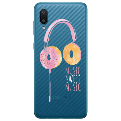 Samsung A02 Donut earphone Transparent Silicone TPU Θήκη
