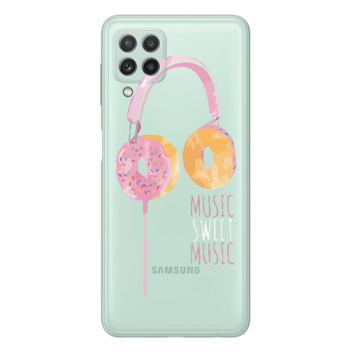 Samsung A22 4G Donut earphone Transparent Silicone TPU Θήκη