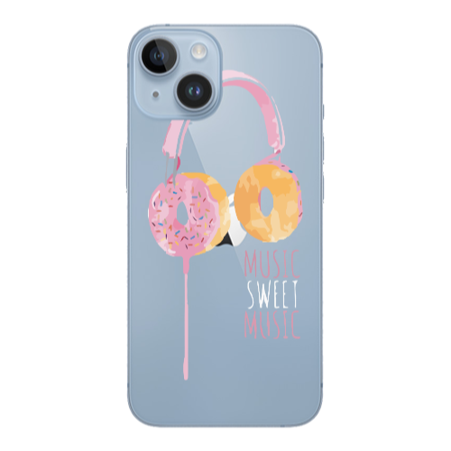 Apple iPhone 14  Donut earphone Transparent Silicone TPU Θήκη