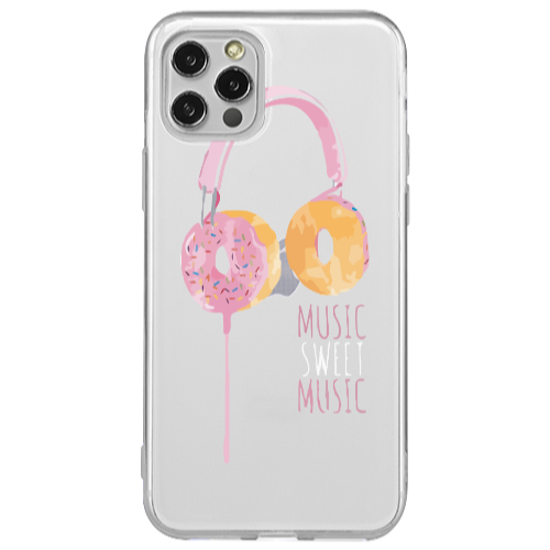 Apple iPhone 12 Pro Donut earphone Transparent Silicone TPU Θήκη