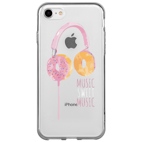 Apple iPhone 7 Donut earphone Transparent Silicone TPU Θήκη