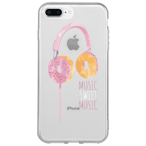 Apple iPhone 7 Plus Donut earphone Transparent Silicone TPU Θήκη