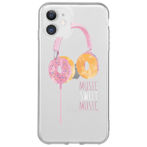 Apple iPhone 12 Mini Donut earphone Transparent Silicone TPU Θήκη