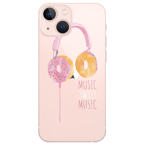 Apple iPhone 13 Mini Donut earphone Transparent Silicone TPU Θήκη