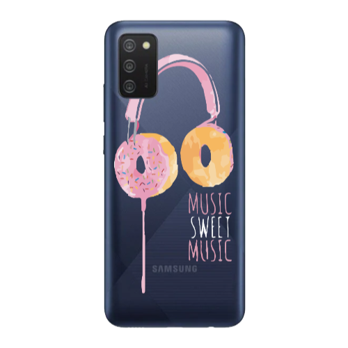 Samsung A03S Donut earphone Transparent Silicone TPU Θήκη