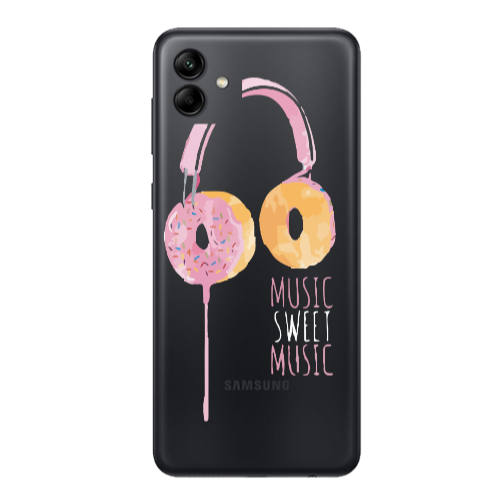 Samsung A04 Donut earphone Transparent Silicone TPU Θήκη