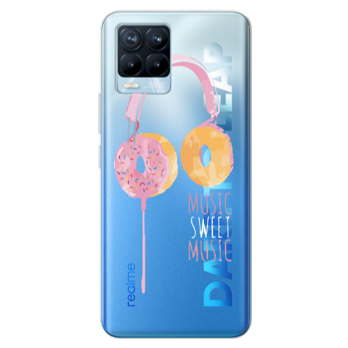 Realme 8 Pro Donut earphone Transparent Silicone TPU Θήκη