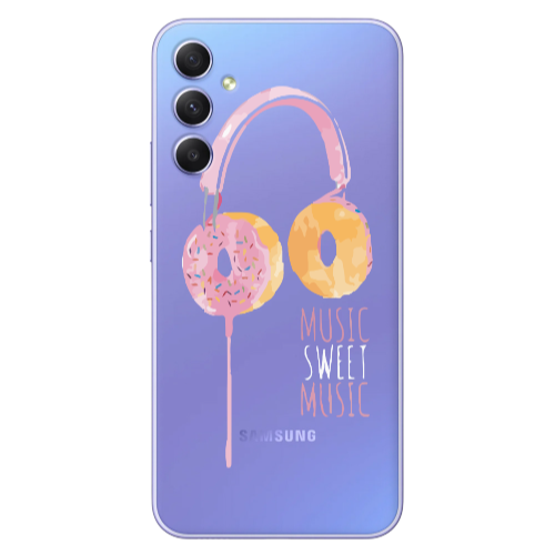 Samsung A34 Donut earphone Transparent Silicone TPU Θήκη