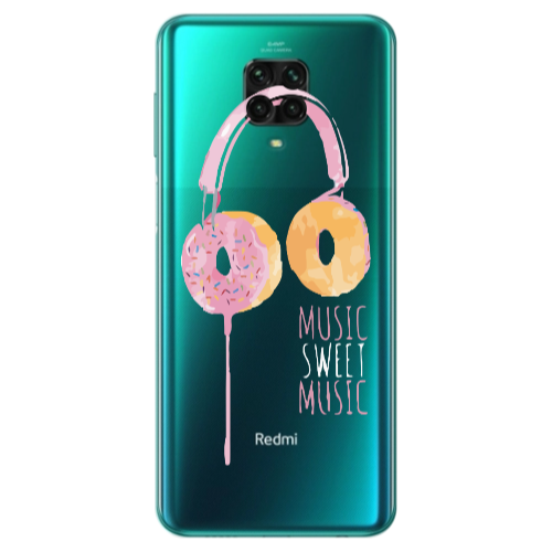 Xiaomi Redmi Note 9S Donut earphone Transparent Silicone TPU Θήκη