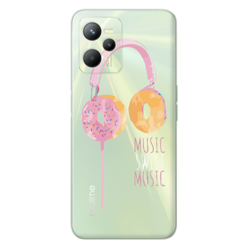 Realme C35 Donut earphone Transparent Silicone TPU Θήκη
