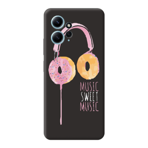 Xiaomi Redmi Note 12 4G Donut earphone Black Colored Silicone TPU Θήκη