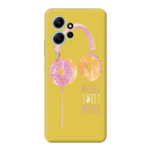 Xiaomi Redmi Note 12 4G Donut earphone Yellow Colored Silicone TPU Θήκη
