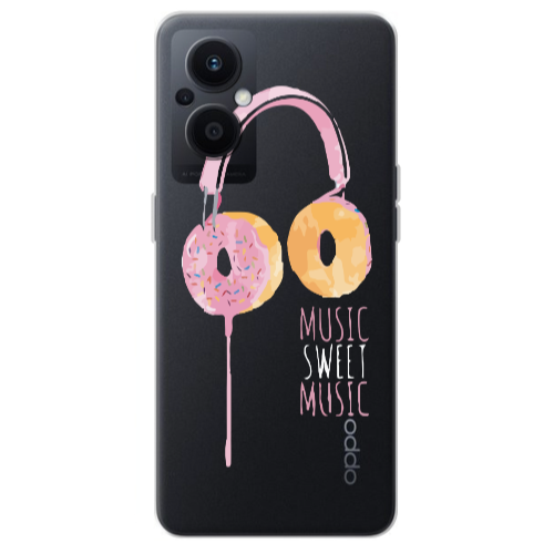 Oppo Reno 7 Lite Donut earphone Transparent Silicone TPU Θήκη