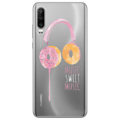 Huawei P30 Donut earphone Transparent Silicone TPU Θήκη