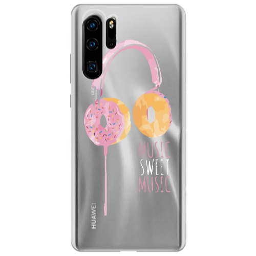 Huawei P30 Pro Donut earphone Transparent Silicone TPU Θήκη