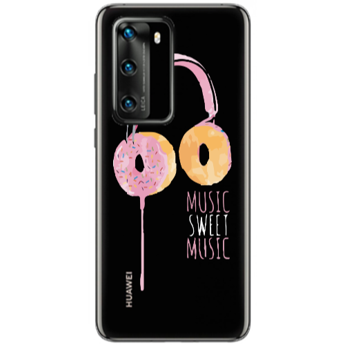 Huawei P40 Donut earphone Transparent Silicone TPU Θήκη