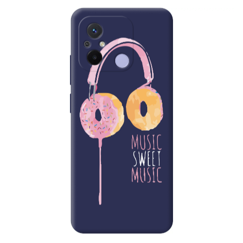 Xiaomi Redmi 12C Donut earphone Dark blue Colored Silicone TPU Θήκη