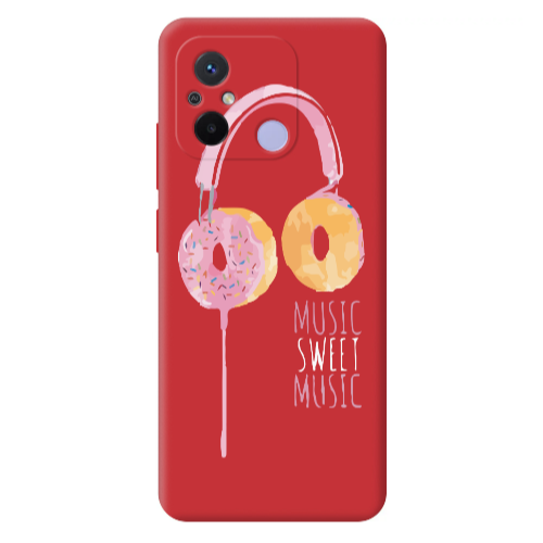 Xiaomi Redmi 12C Donut earphone Red Colored Silicone TPU Θήκη