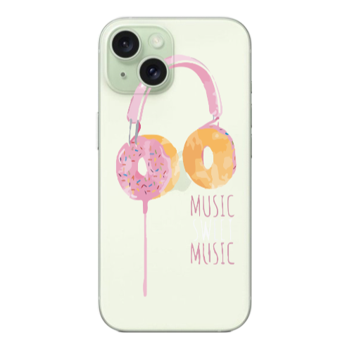 Apple iPhone 15 Plus Donut earphone Transparent Silicone TPU Θήκη