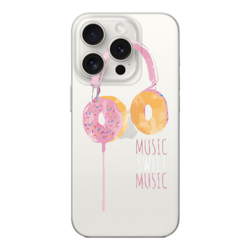 Apple iPhone 15 Pro Donut earphone Transparent Silicone TPU Θήκη