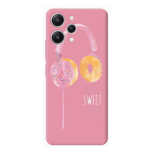Xiaomi Redmi 12 Donut earphone Pink Colored Silicone TPU Θήκη