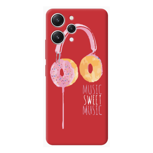 Xiaomi Redmi 12 Donut earphone Red Colored Silicone TPU Θήκη