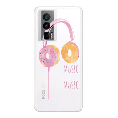 Xiaomi Poco F5 Pro Donut earphone Transparent Silicone TPU Θήκη