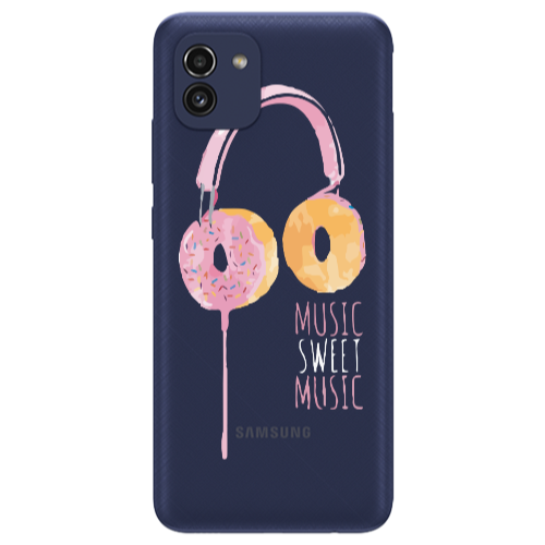 Samsung A03 Donut earphone Transparent Silicone TPU Θήκη