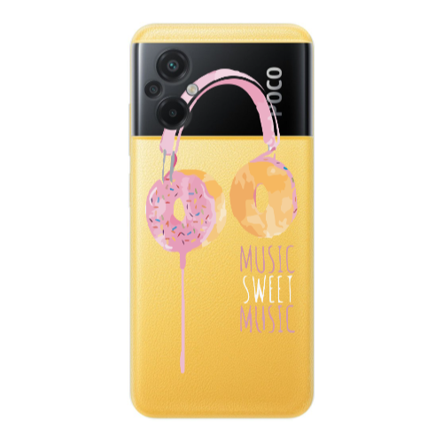 Xiaomi Poco M5 Donut earphone Transparent Silicone TPU Θήκη