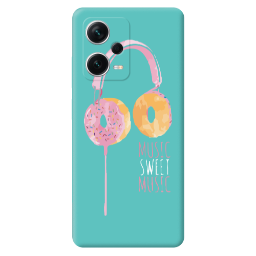 Xiaomi Poco X5 Donut earphone Turquoise Colored Silicone TPU Θήκη