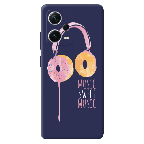 Xiaomi Poco X5 Donut earphone Dark blue Colored Silicone TPU Θήκη