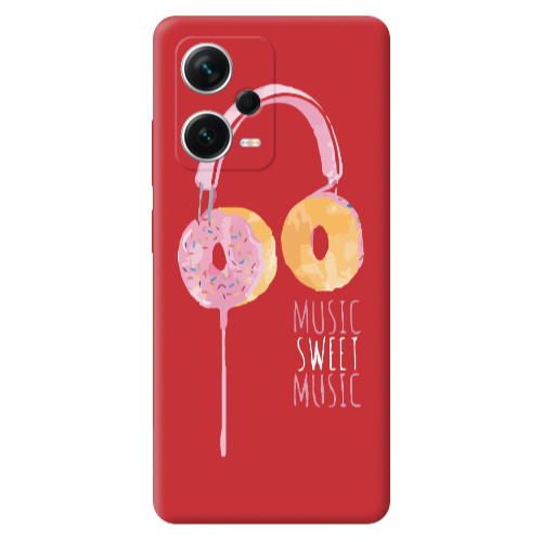 Xiaomi Poco X5 Donut earphone Red Colored Silicone TPU Θήκη