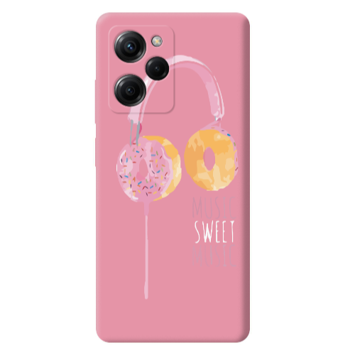 Xiaomi Poco X5 Pro Donut earphone Pink Colored Silicone TPU Θήκη