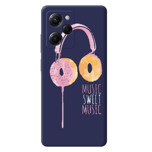 Xiaomi Poco X5 Pro Donut earphone Dark blue Colored Silicone TPU Θήκη