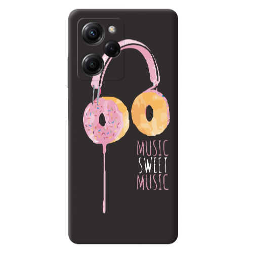 Xiaomi Poco X5 Pro Donut earphone Black Colored Silicone TPU Θήκη