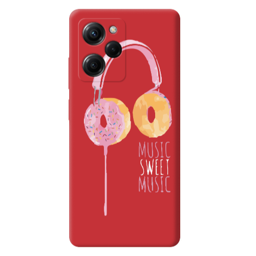 Xiaomi Poco X5 Pro Donut earphone Red Colored Silicone TPU Θήκη