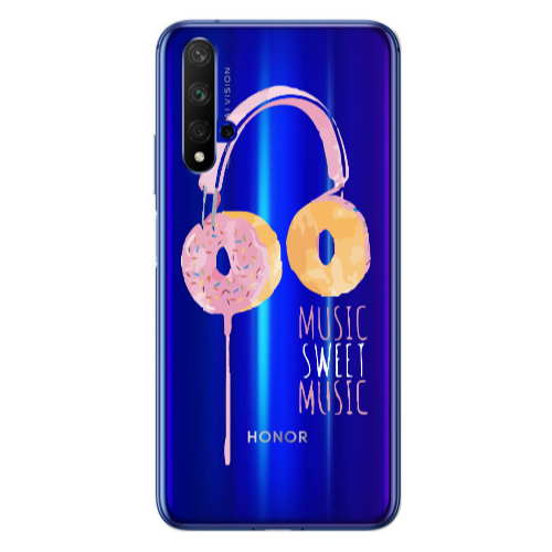 Huawei Nova 5 T Donut earphone Transparent Silicone TPU Θήκη