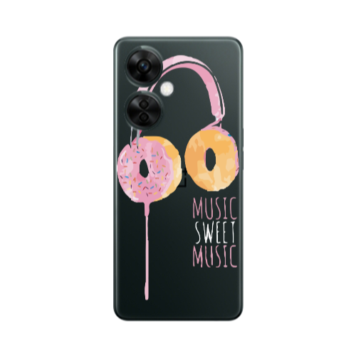 Oneplus Nord CE 3 Lite 5G Donut earphone Transparent Silicone TPU Θήκη
