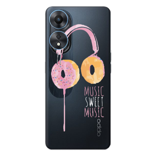 Oppo A 98 Donut earphone Transparent Silicone TPU Θήκη