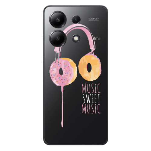 Xiaomi Redmi Note 13 4G Donut earphone Transparent Silicone TPU Θήκη