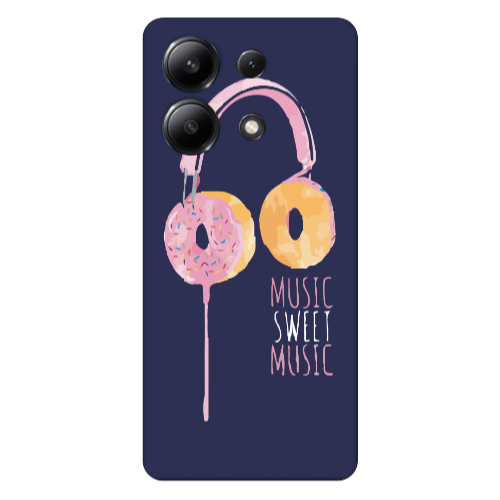 Xiaomi Redmi Note 13 4G Donut earphone Dark blue Colored Silicone TPU Θήκη