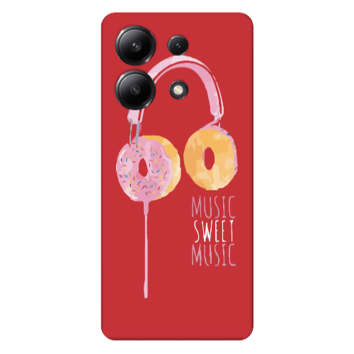 Xiaomi Redmi Note 13 4G Donut earphone Red Colored Silicone TPU Θήκη
