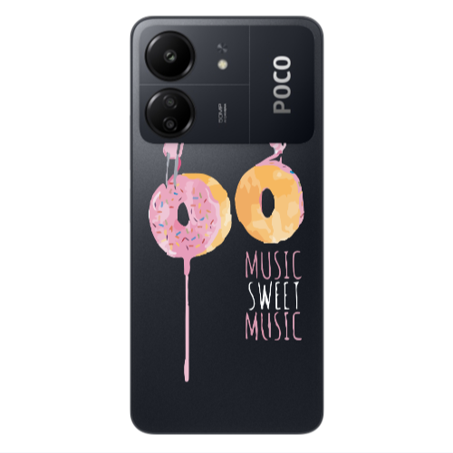 Xiaomi Poco C65 Donut earphone Transparent Silicone TPU Θήκη