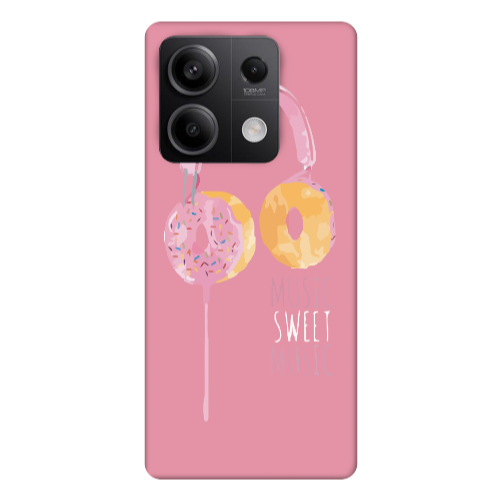 Xiaomi Redmi Note 13Pro 5G Donut earphone Pink Colored Silicone TPU Θήκη