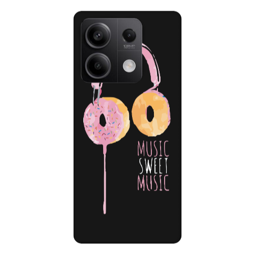Xiaomi Redmi Note 13Pro 5G Donut earphone Black Colored Silicone TPU Θήκη